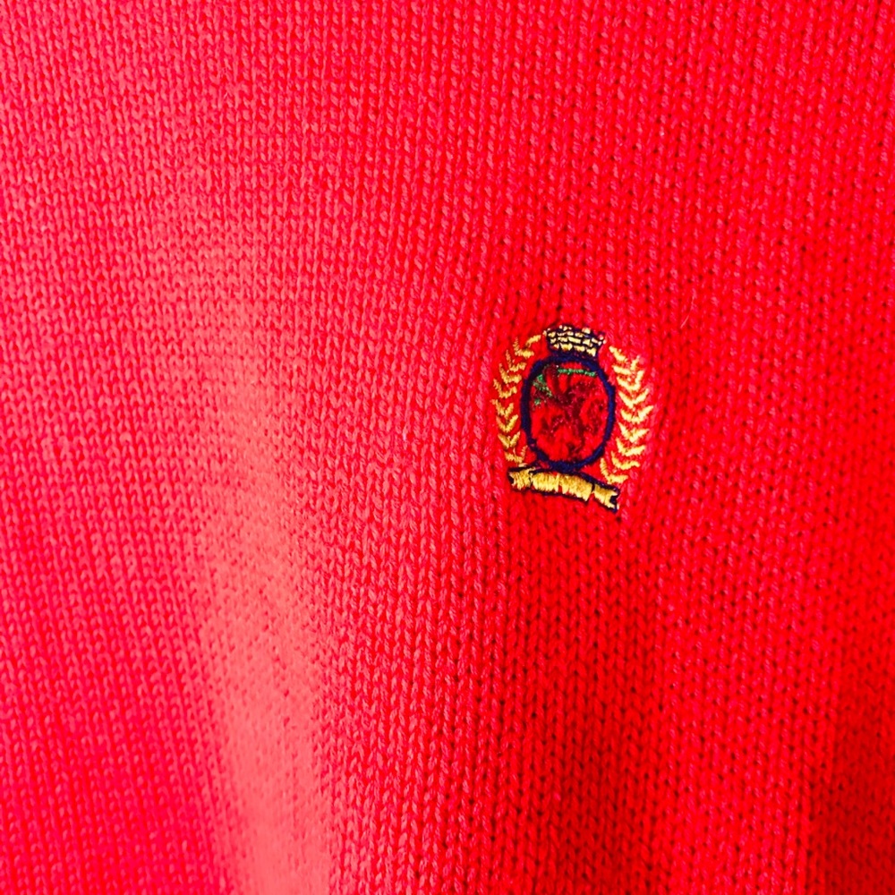 Tommy Hilfiger Logo Sweater Red Men’s Large - Picture 2 of 4